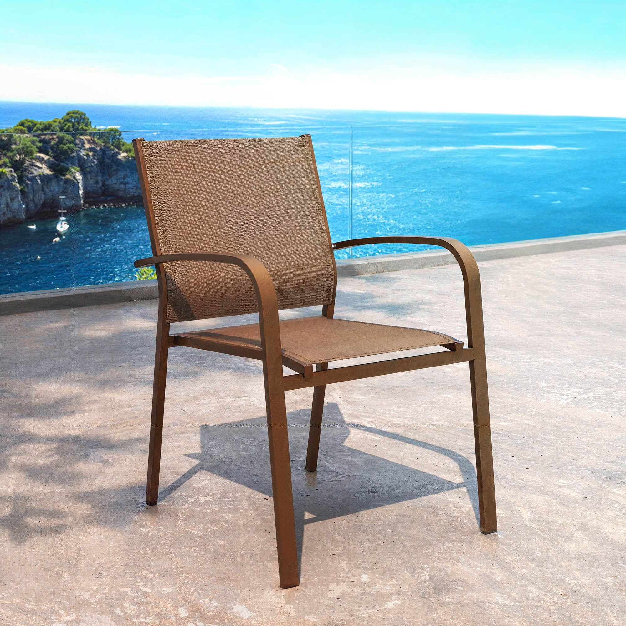 Fauteuil de jardin aluminium empilable Murano Bronze